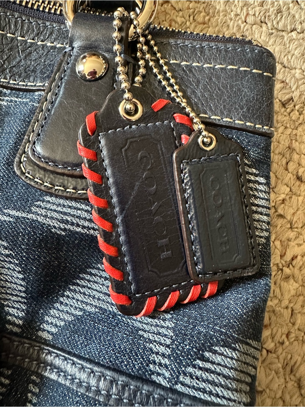 Coach Poppy Denim Signature Optic Tote - Picture 2 of 10